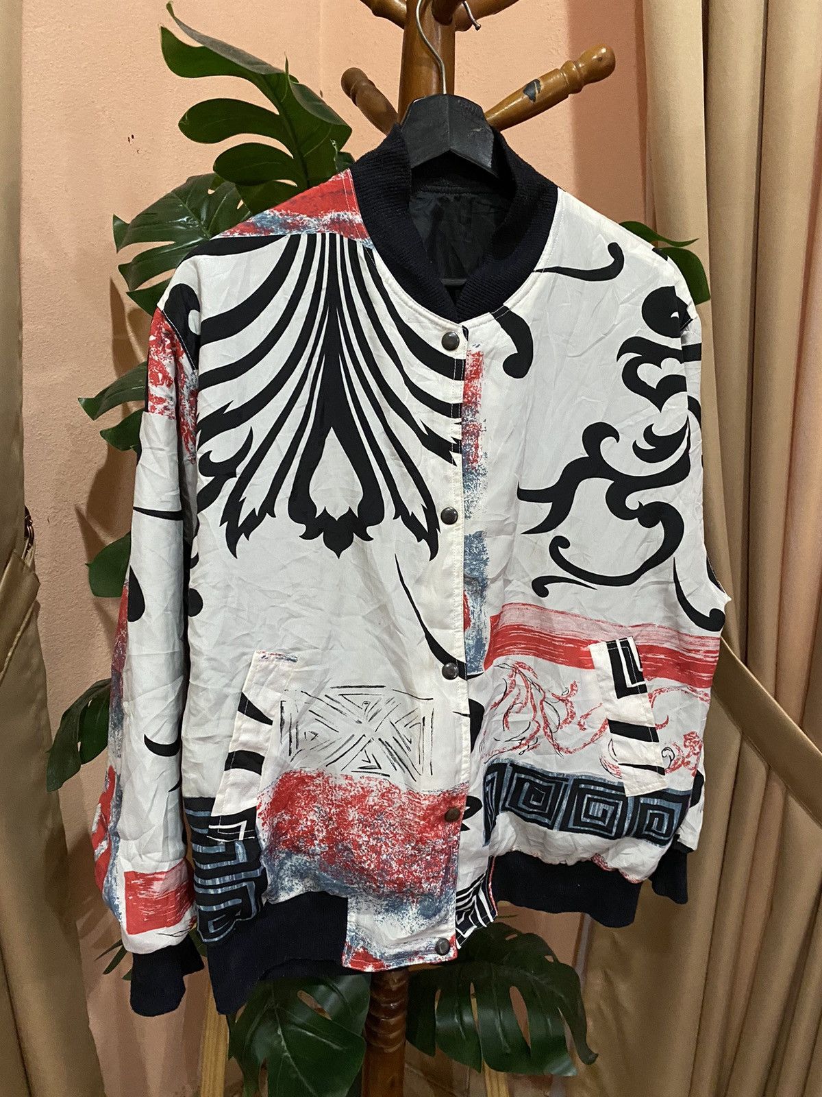 Other Reversible Abstract Print Bomber Jacket - Modern Streetwear Size US L / EU 52-54 / 3 - 3 Thumbnail