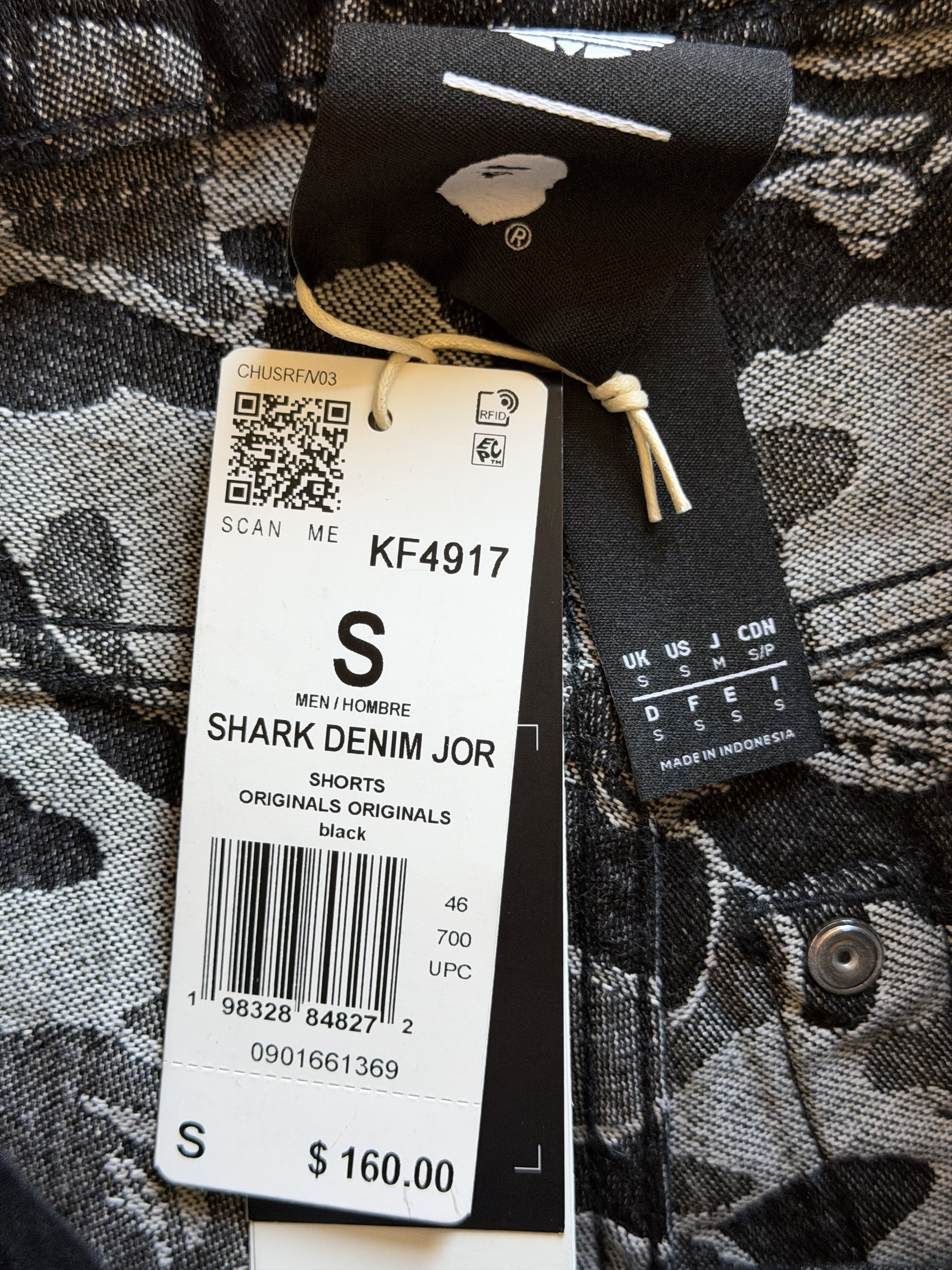 Adidas × Bape Bape Adidas Shark Denim Shorts in Black Camo Size US 32 / EU 48 - 7 Thumbnail
