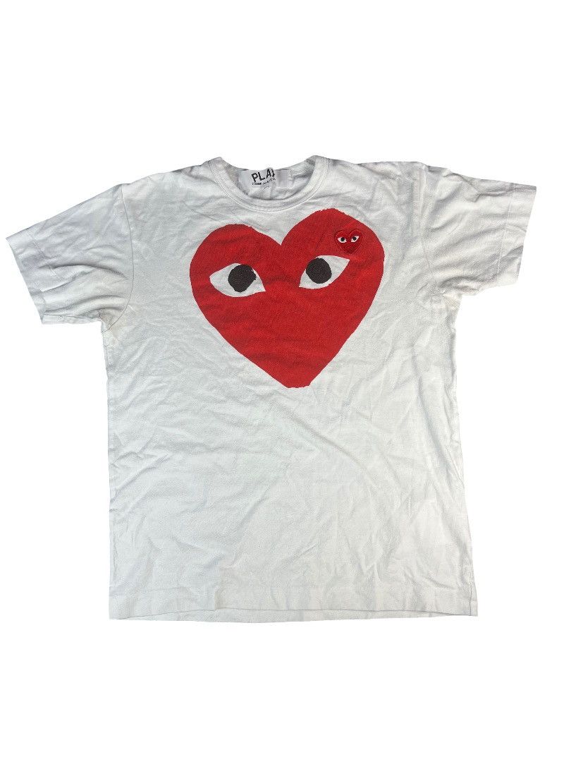 Comme des Garcons CDG PLAY Large Heart Tee – White / Red – Men’s Medium – 2019 Size US M / EU 48-50 / 2 - 1 Thumbnail