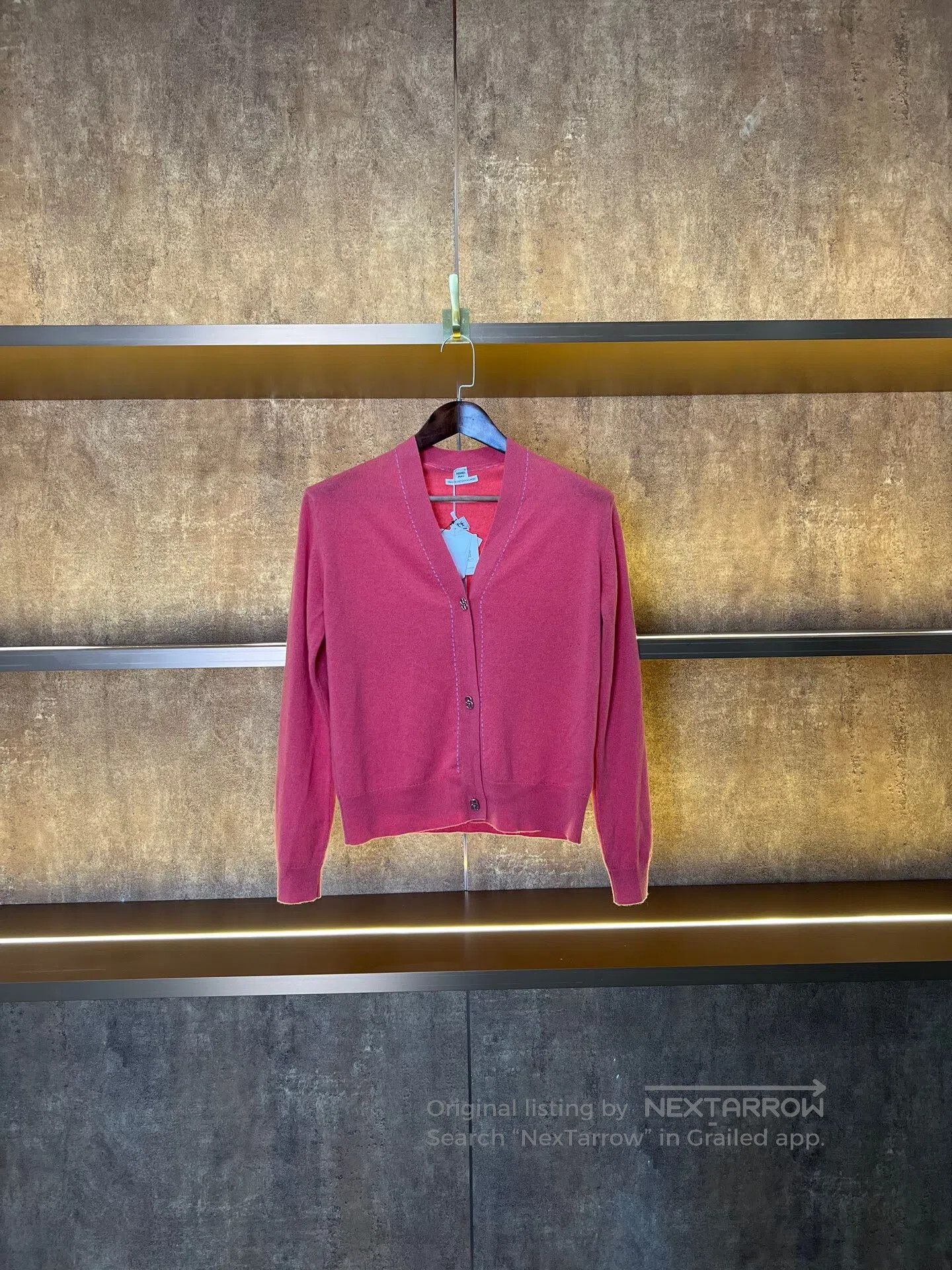 Hermes Hermes Pink Pig Nose Button Cashmere Cardigan| Size XS / US 0-2 / IT 36-38 - 1 Thumbnail