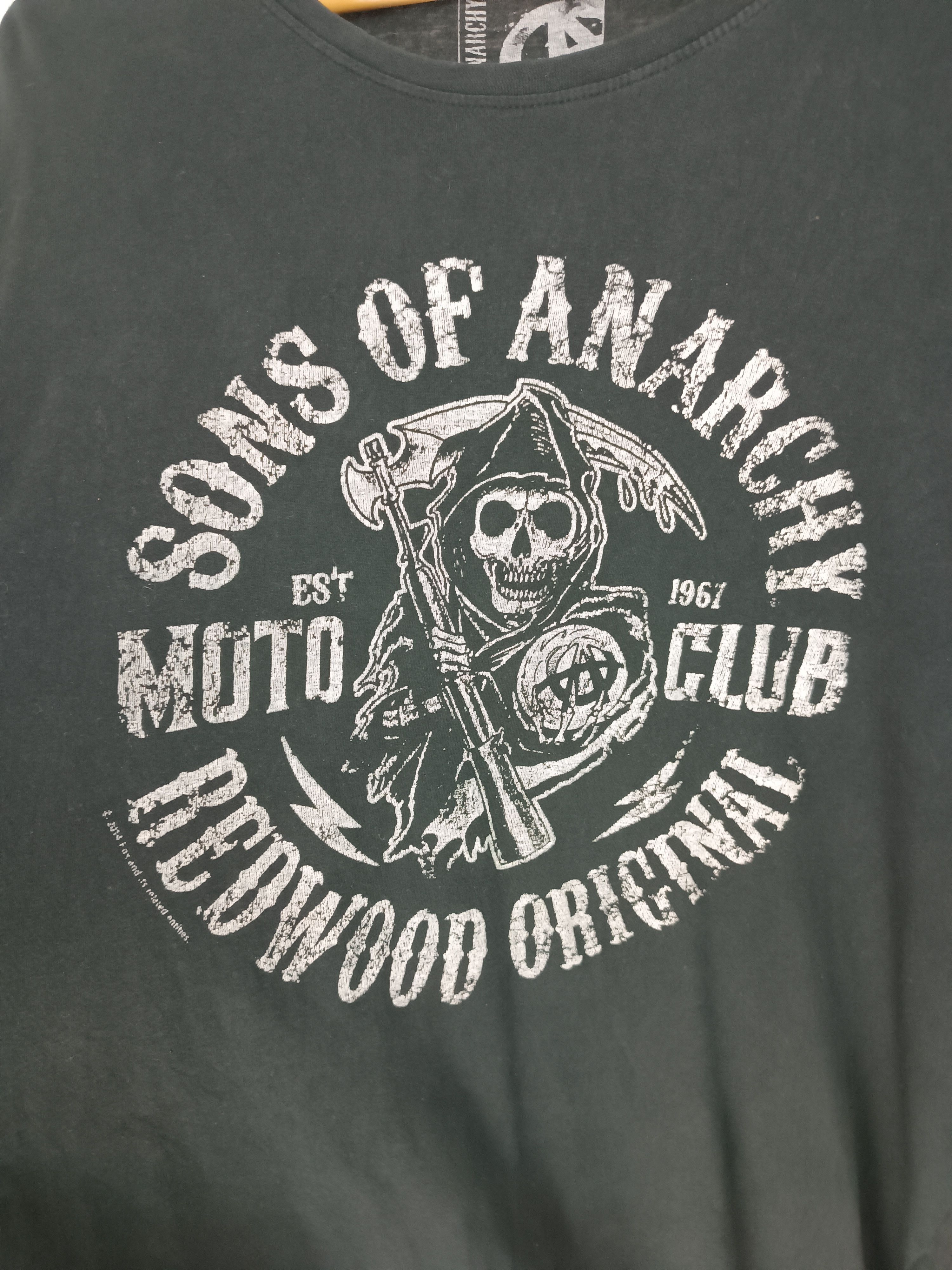 Vintage VINTAGE SONS OF ANARCHY MOTO CLUB BIKERS HARLEY SKULL TEE Size US XL / EU 56 / 4 - 10 Thumbnail