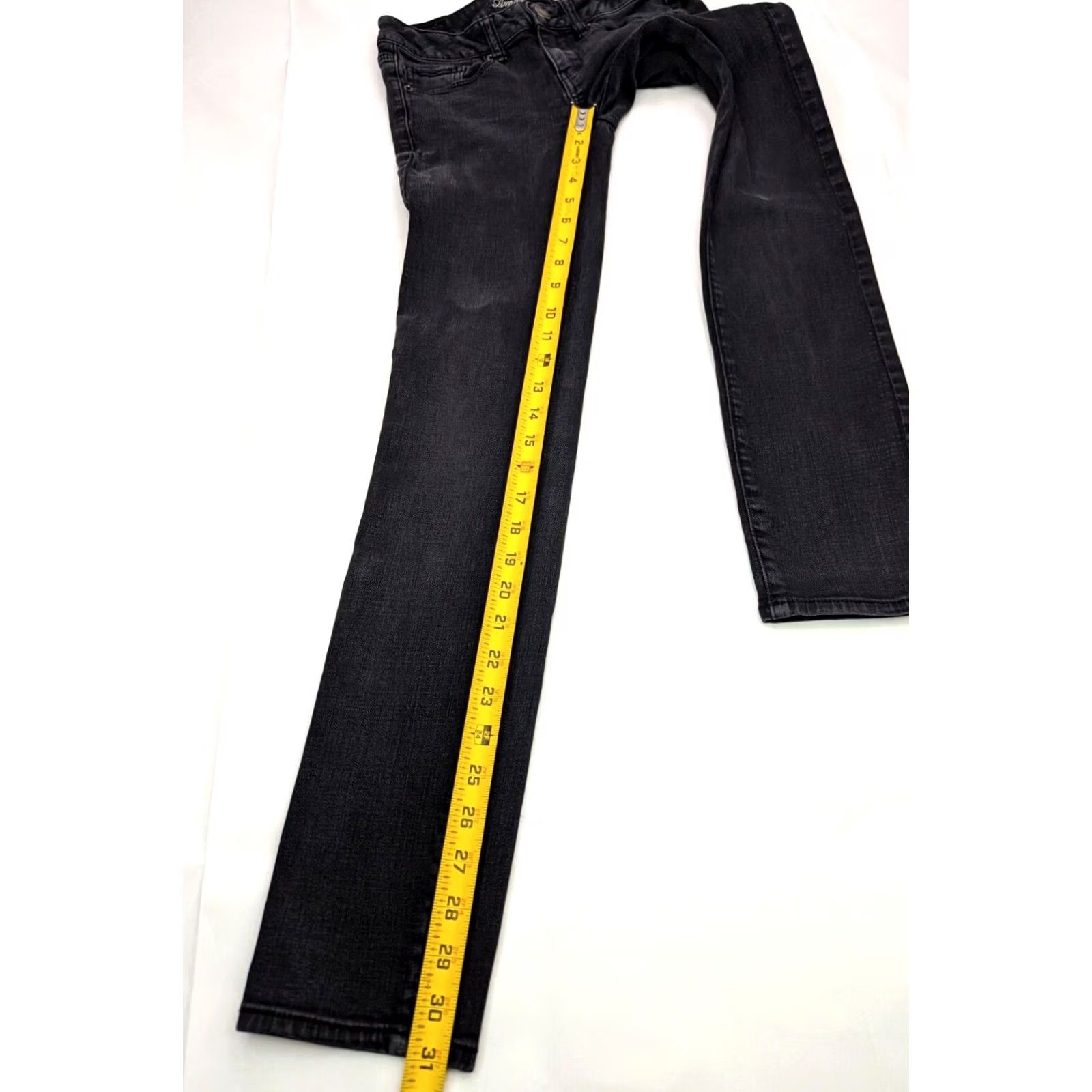American Eagle Outfitters American Eagle Outfitters Jeans Skinny Women's 2 26x31 Dark Wash Black Denim 5-Pocket Stretch Distressed Modern Retro Grunge 80s 90s Mom AEO Size 26" / US 2 / IT 38 - 3 Thumbnail