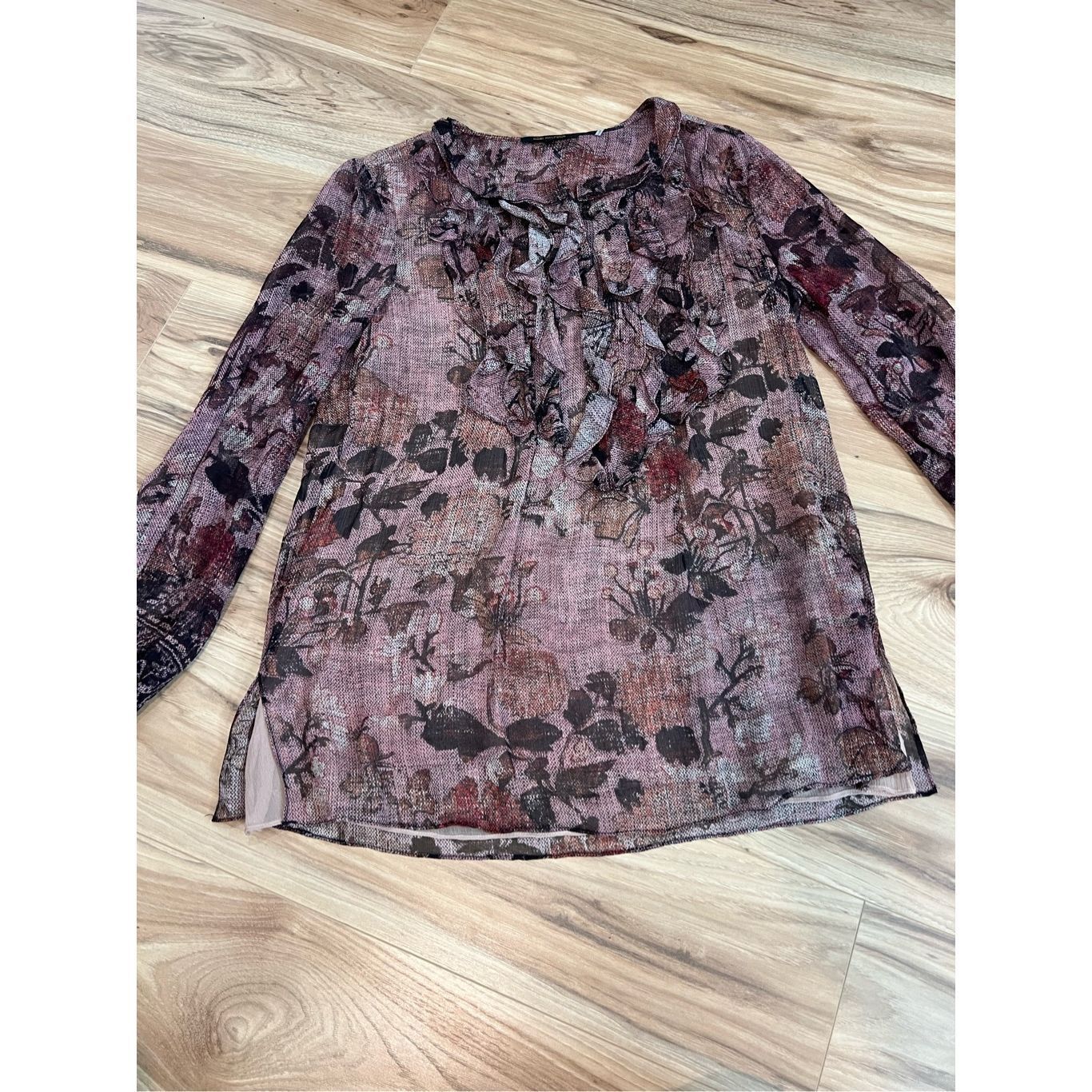 KOBI HALPERIN Kobi Halperin Floral Print long Sleeve silk Blouse Sz S Size S / US 4 / IT 40 - 11 Thumbnail