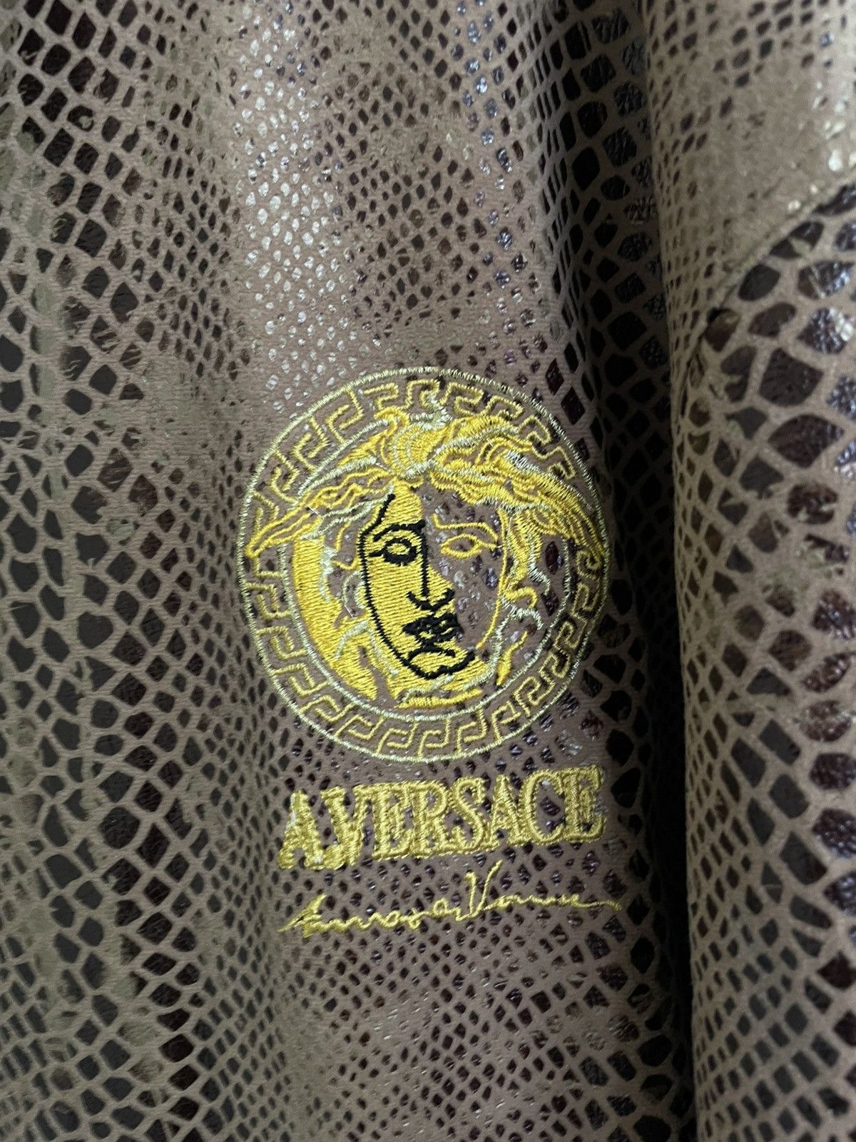 Versace Vintage A. versace snake skin style zip up jacket Size US XL / EU 56 / 4 - 7 Thumbnail