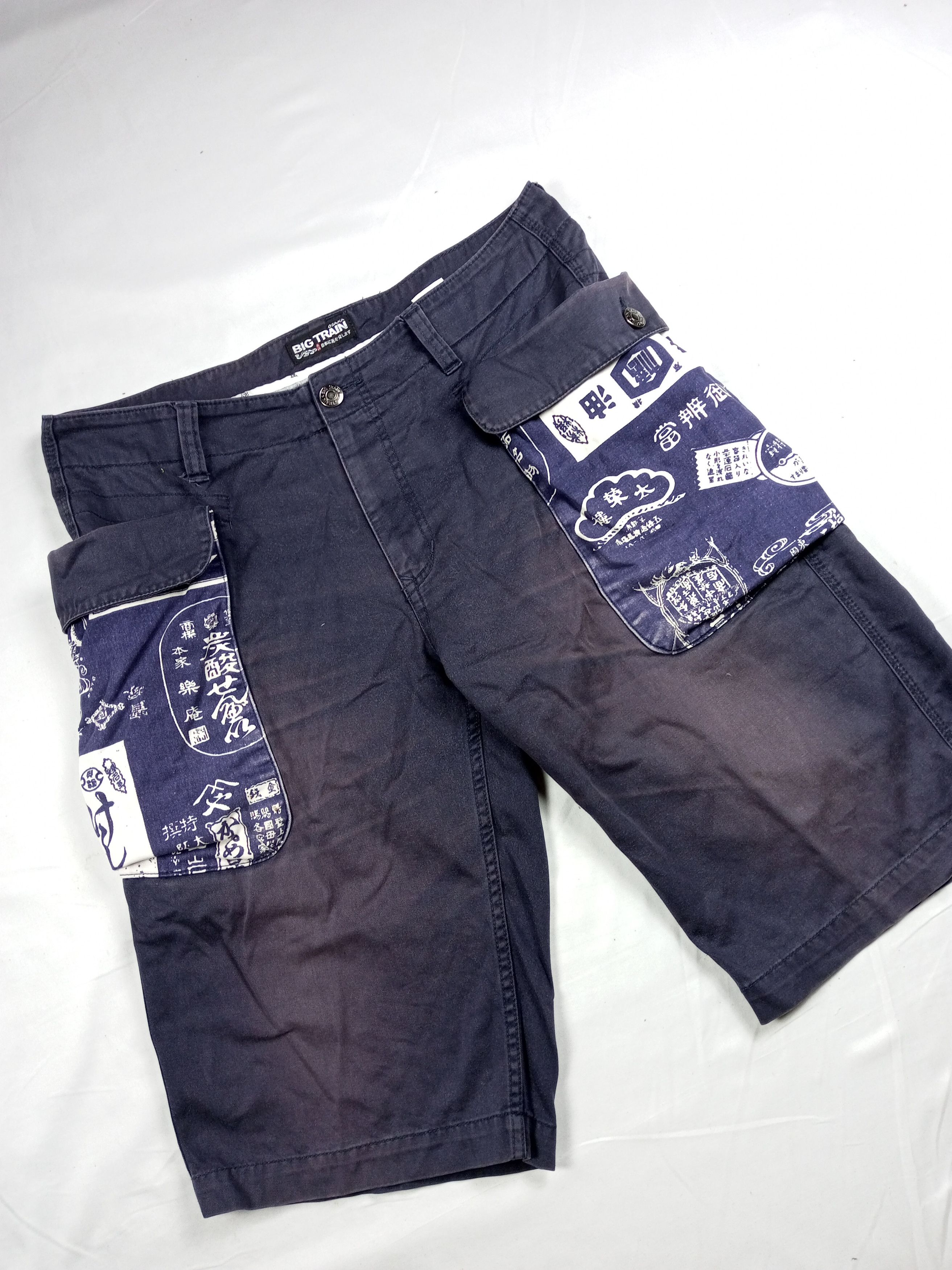 Japanese Brand Vintage 90s BIG TRAIN Faded Japanese Shorts Cargo Style Size US 38 / EU 54 - 3 Thumbnail