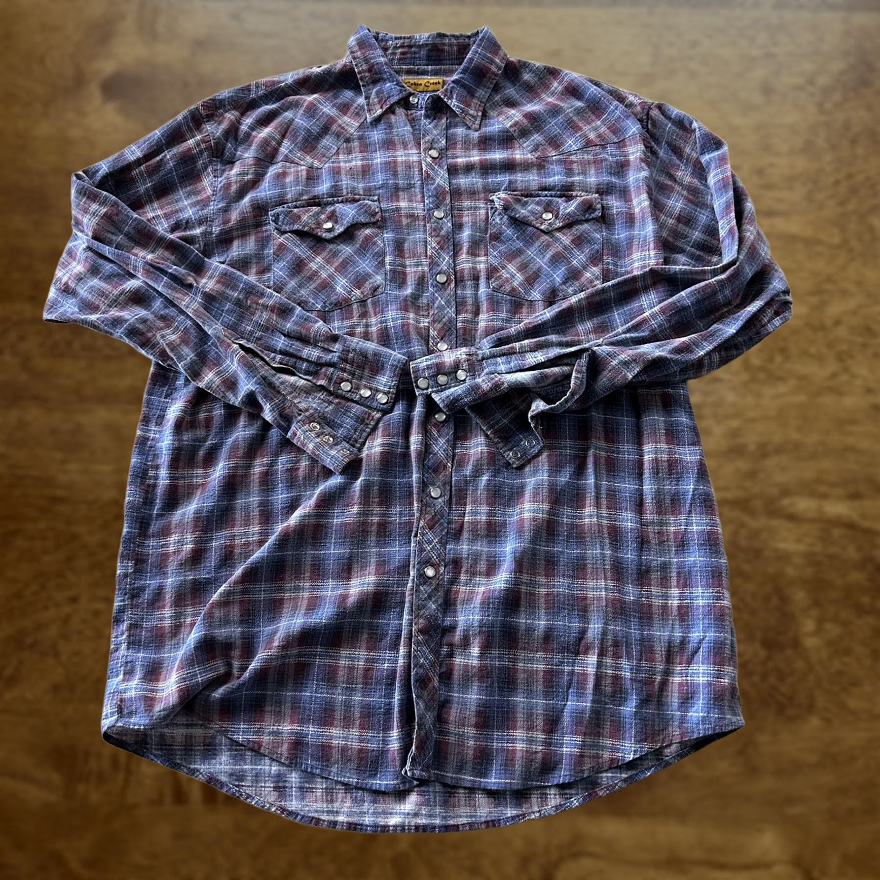 Vintage VINTAGE Cobra Creek Flannel Shirt Mens XL Blue Plaid Western Pearl Snap Shirt Size US XL / EU 56 / 4 - 1 Thumbnail
