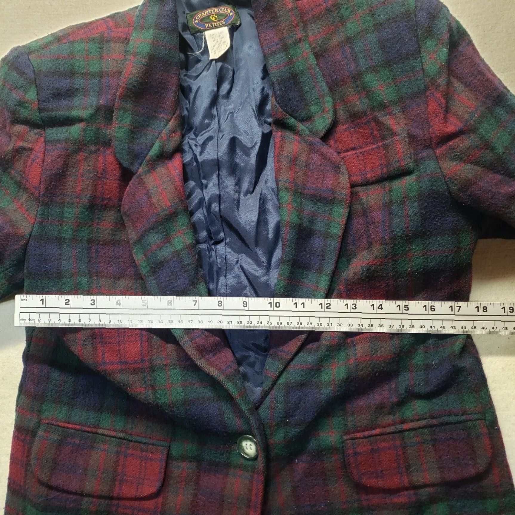 Charter Club VINTAGE Charter Club Blazer Shirt 10 Red Plaid Wool Women's Adult Jacket Blazer 90s Womens Size L / US 10 / IT 46 - 6 Thumbnail