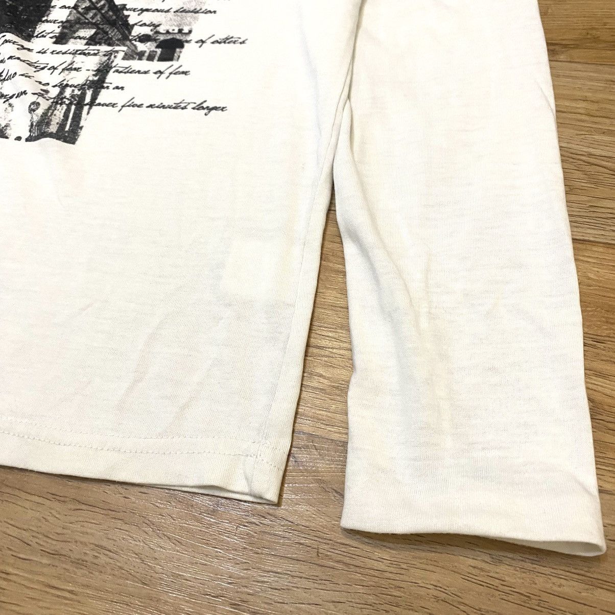 Japanese Brand 2000s Vkei Style V-Neck Poem Long Sleeve T-Shirt White Size US S / EU 44-46 / 1 - 5 Thumbnail