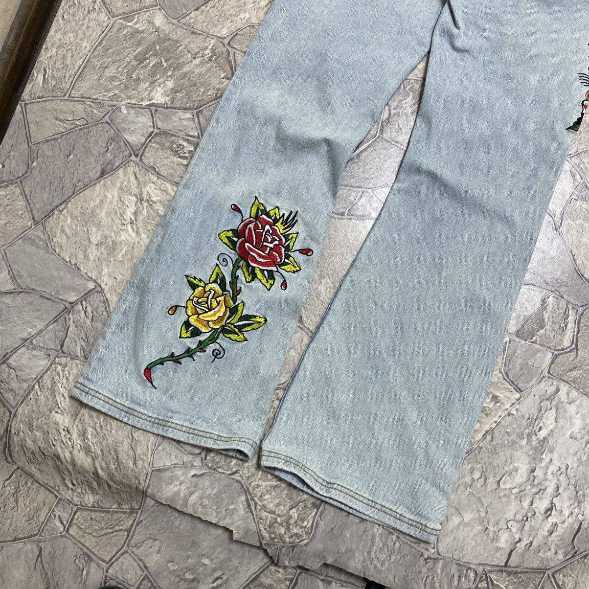 Ed Hardy Vintage Ed Hardy Flared Jeans y2k Size 31" - 3 Thumbnail