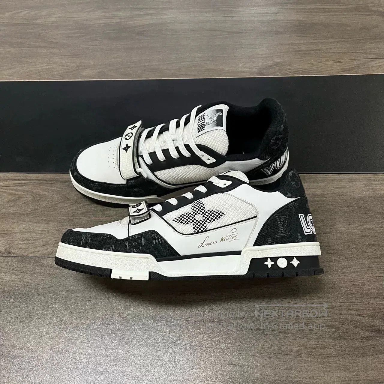 Louis Vuitton LV Trainer Black White Velcro Size 44. Size US 10.5 / EU 43-44 - 3 Thumbnail