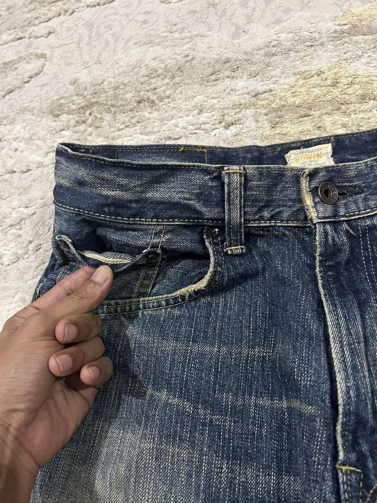 Edwin Vintage Edwin 🇯🇵 Made Mud Wash Regular Fit Selvedge Denim Size US 32 / EU 48 - 4 Thumbnail
