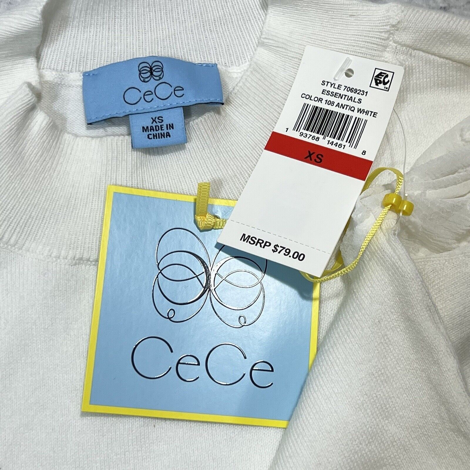 Nordstrom CeCe Balloon Sleeve Sweater Polka Dot Sheer Sleeves Size XS / US 0-2 / IT 36-38 - 3 Thumbnail