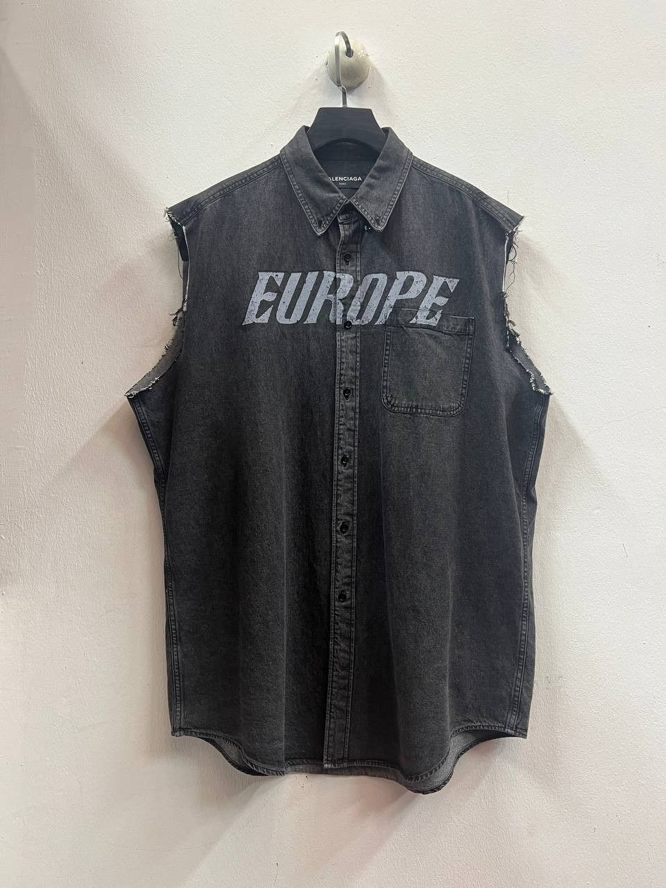 Balenciaga SS18 Balenciaga Europe Distressed Denim Vest Size US S / EU 44-46 / 1 - 1 Thumbnail