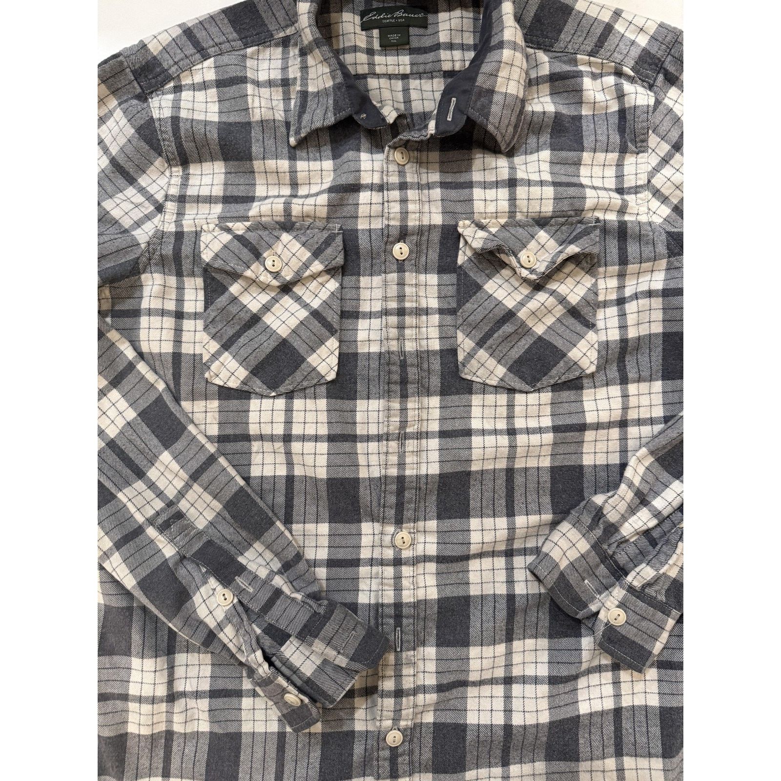 Eddie Bauer Vintage 90s Eddie Bauer Shirt Mens XL Long Sleeve Flannel Size US XL / EU 56 / 4 - 2 Thumbnail