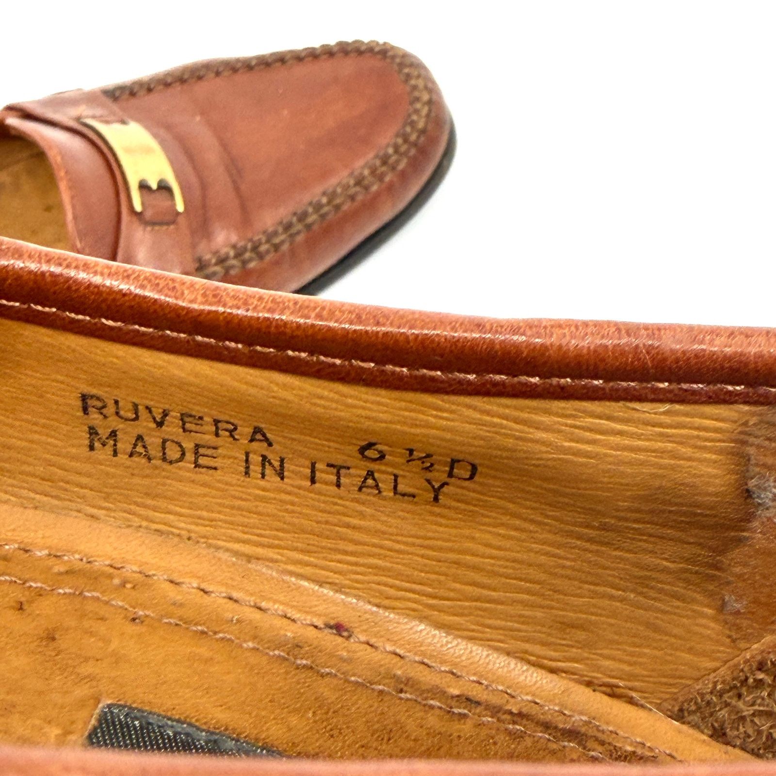 Bally Vintage 80s Italian Brown Leather Ruvera Gold Bit Loafers Size US 6.5 / EU 39-40 - 12 Thumbnail
