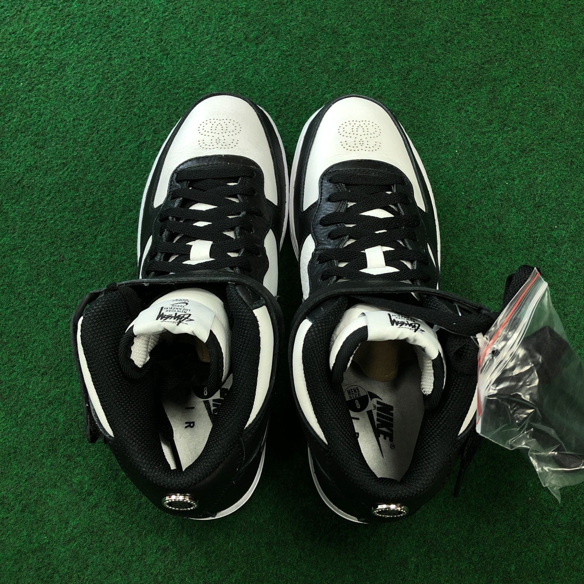 Other Nike Air Force 1 Mid Stussy Light Bone Black - Size 8 Size US 8 / EU 41 - 4 Thumbnail