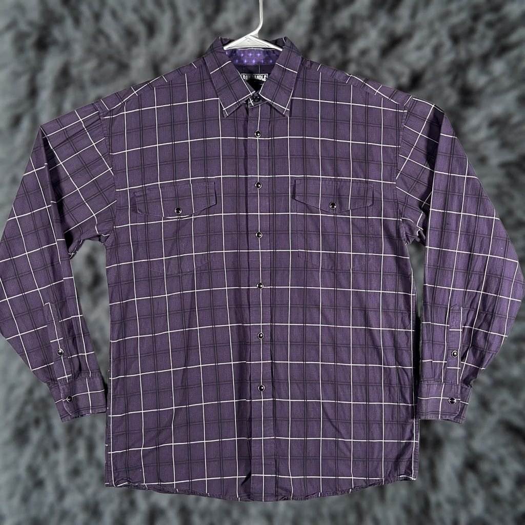 Vintage Panhandle Slim Shirt Mens Medium Purple Plaid Snap Button Long Sleeve Western Size US M / EU 48-50 / 2 - 1 Thumbnail