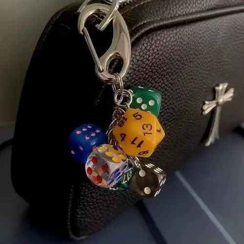 Designer Streetwear Dice Key Chain Carabiner Bag Jeans Decoration Size ONE SIZE - 3 Thumbnail