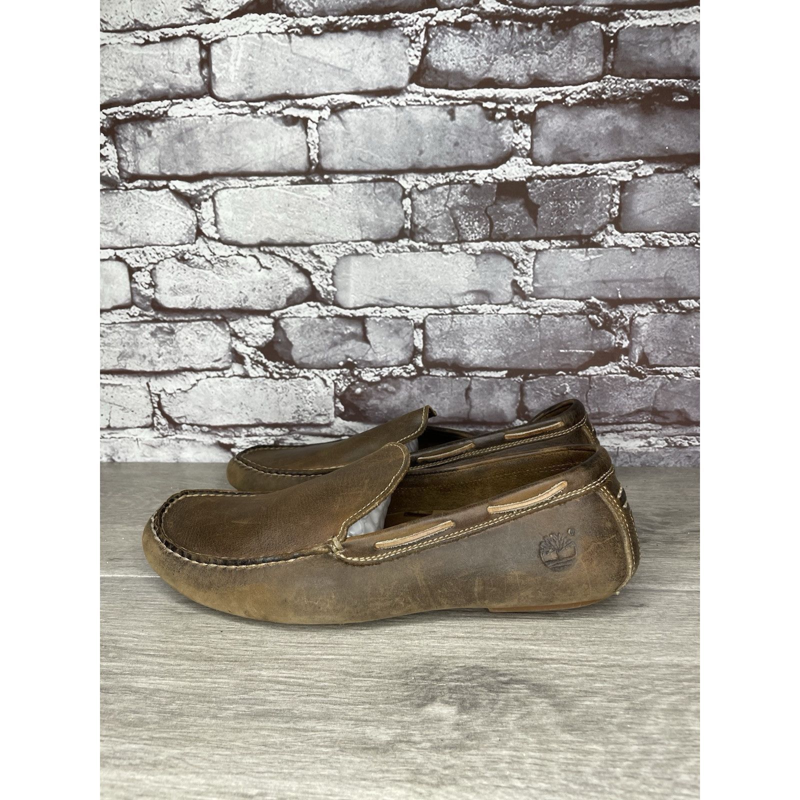 Timberland Timberland Brown Nubuck Leather Moc Slip On Loafers Driving Size US 8.5 / EU 41-42 - 10 Thumbnail