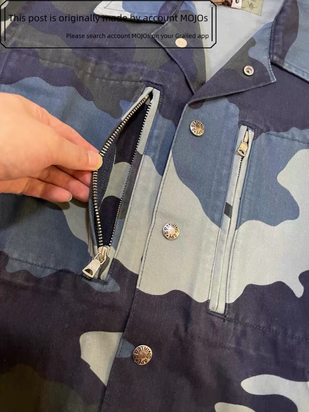 Sz S Bape Woodland Blue Camo Jacket mojos84