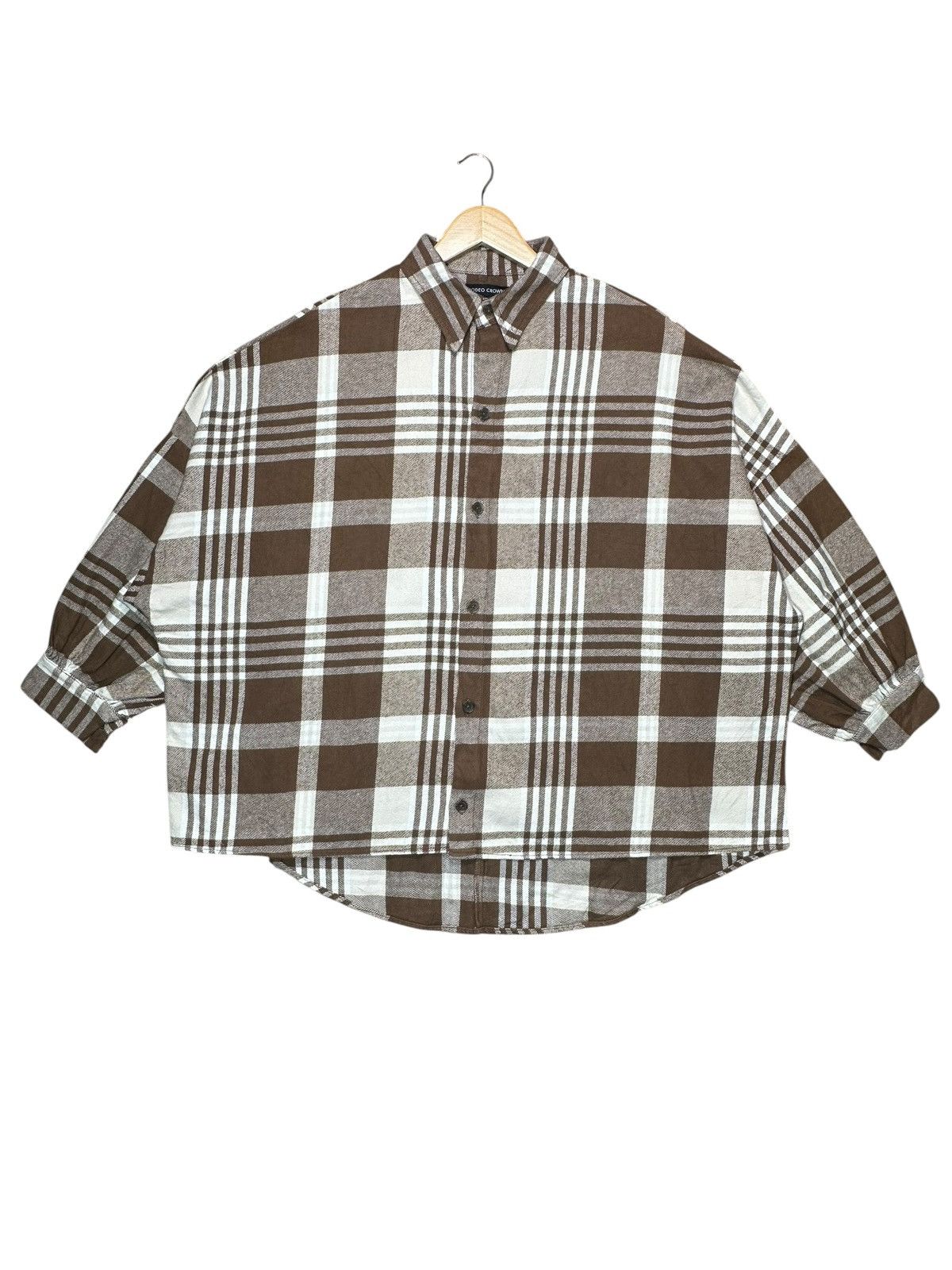 Japanese Brand Rodeo Crowns oversized boxy checked flannel shirt Size US XXL / EU 58 / 5 - 1 Thumbnail