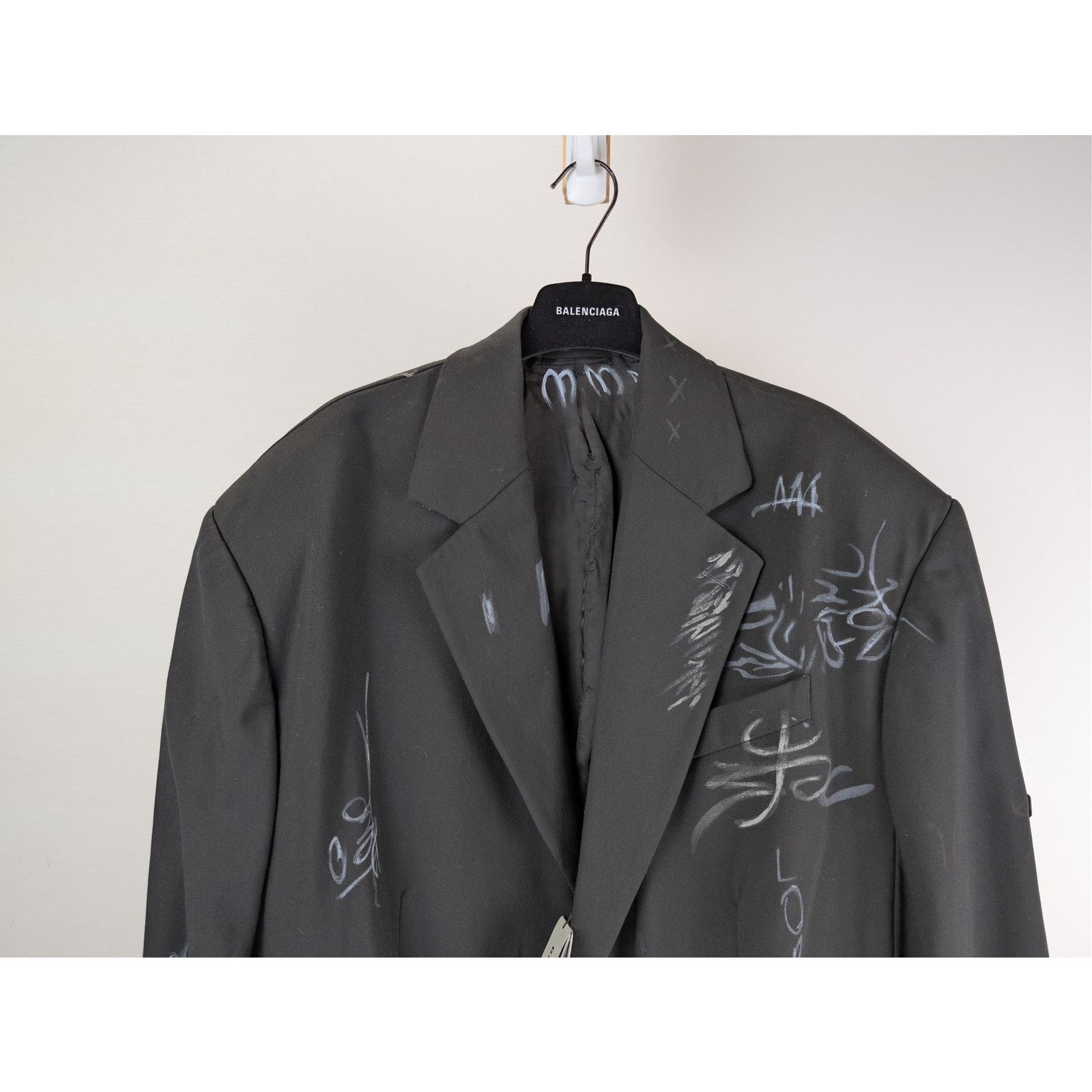 Balenciaga o1rshd1 Fluid Wool Barathea Skater Tailored Jacket in Black Size US L / EU 52-54 / 3 - 2 Thumbnail