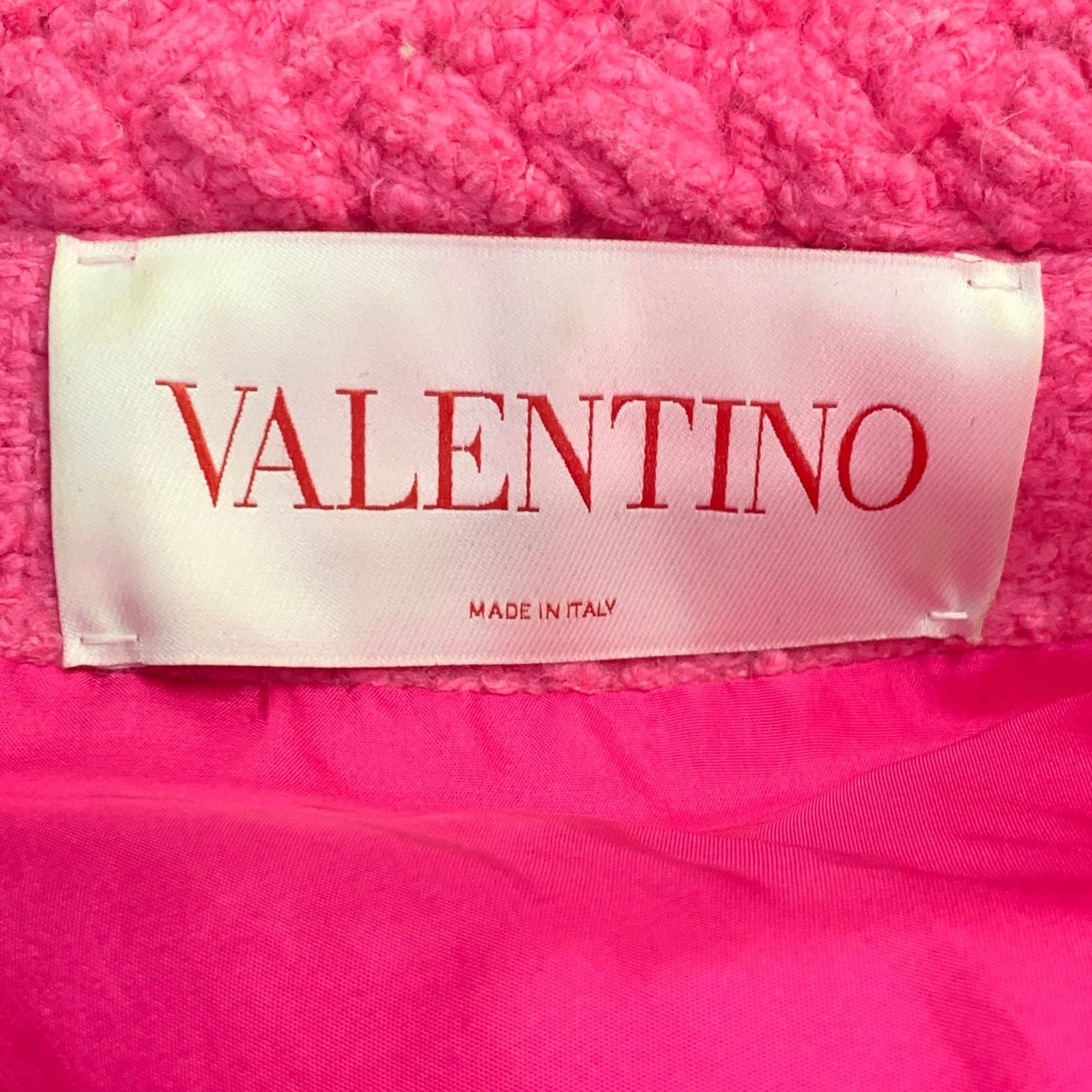 Valentino VALENTINO 2021 Size S Pink Wool Silk Tweed Oversized Jacket Size S / US 4 / IT 40 - 9 Thumbnail