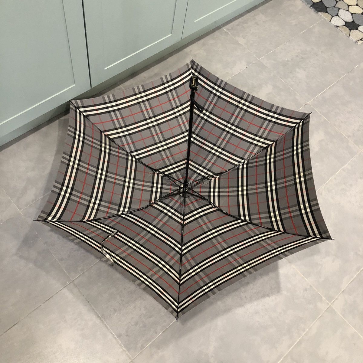 Burberry Burberry's Checked Novacheck Waterproof Folding Umbrella Size ONE SIZE - 7 Thumbnail