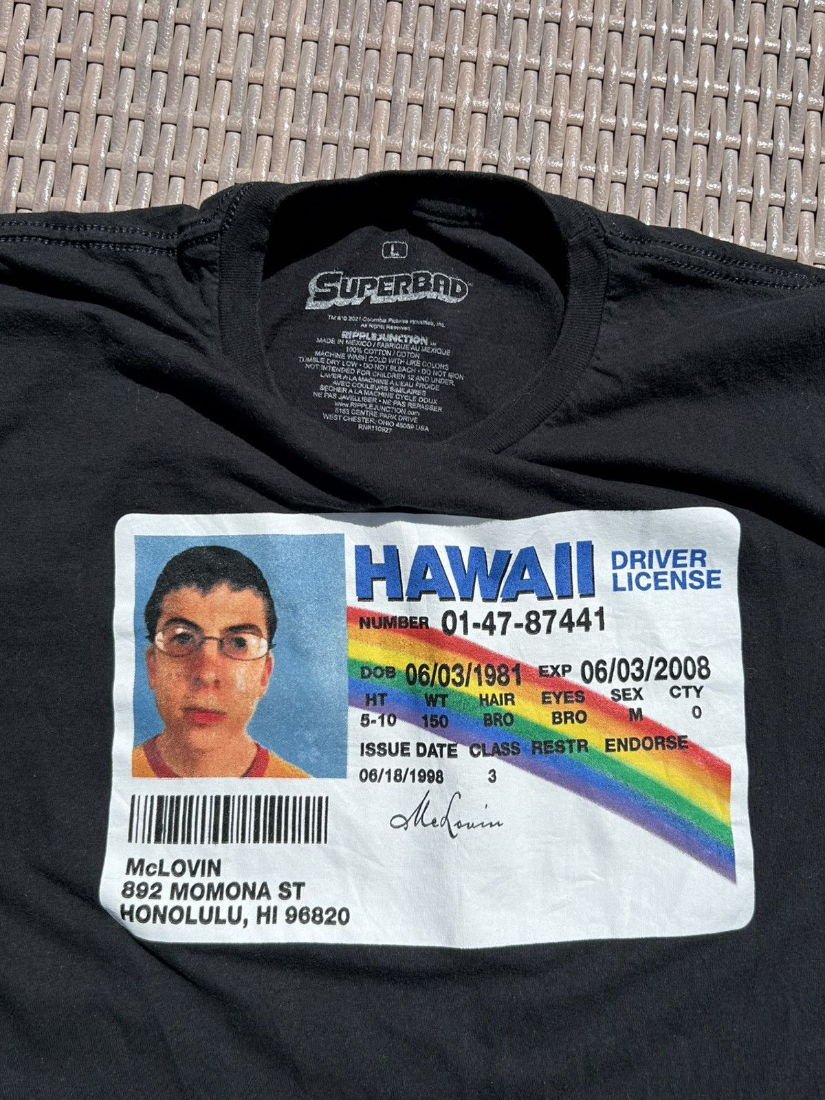 Other Superbad McLovin Hawaii ID Graphic Tee Size US L / EU 52-54 / 3 - 1 Thumbnail