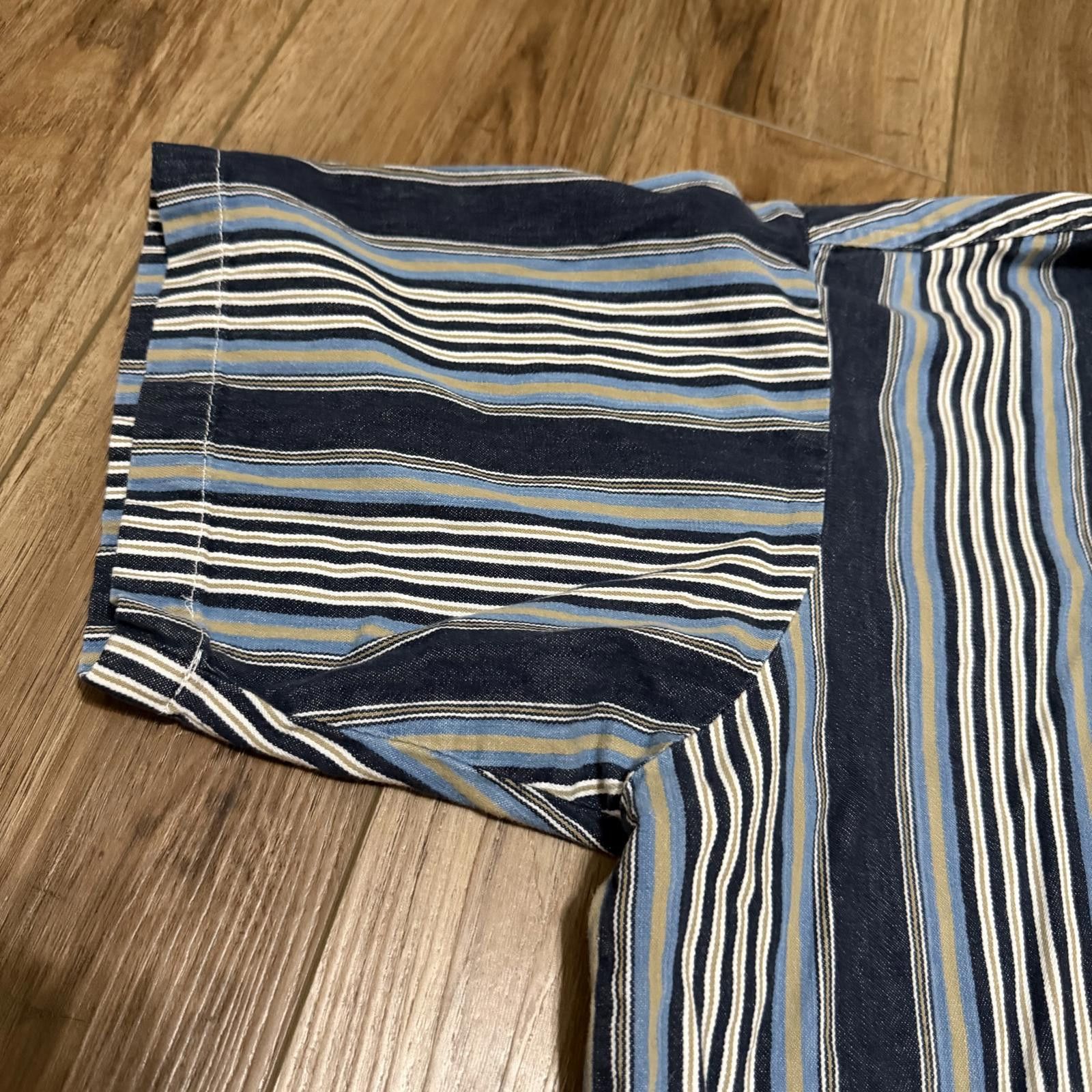 Basic Editions Vintage 90s Basic Editions Striped Denim Shirt XL Size US XL / EU 56 / 4 - 4 Thumbnail