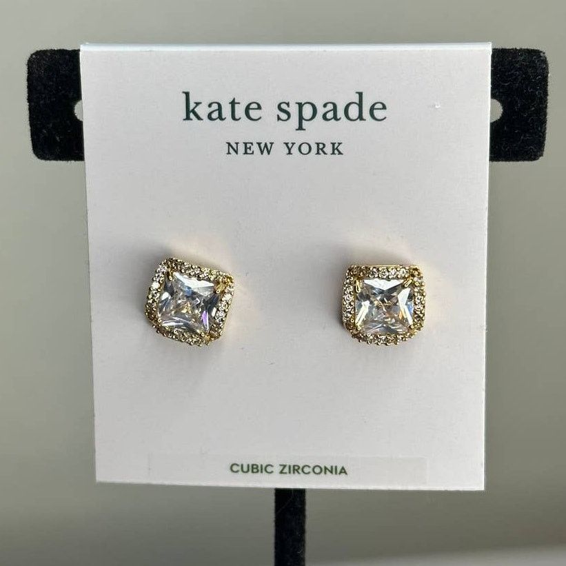 Kate Spade Kate Spade That Sparkle Princess Cut Large Studs Earrings Size ONE SIZE - 1 Thumbnail