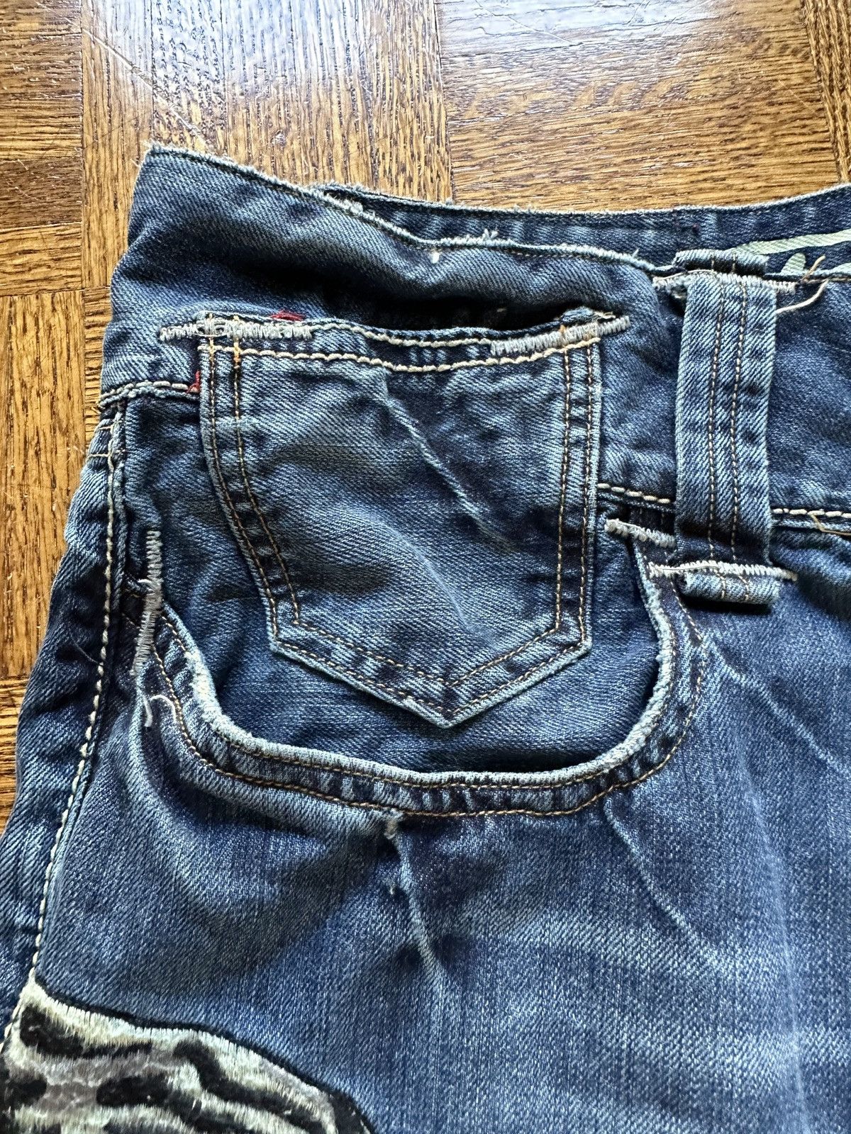 Ed Hardy × Vintage Vintage Y2K Ed Hardy Tiger Patch Denim Jeans Size US 36 / EU 52 - 5 Thumbnail
