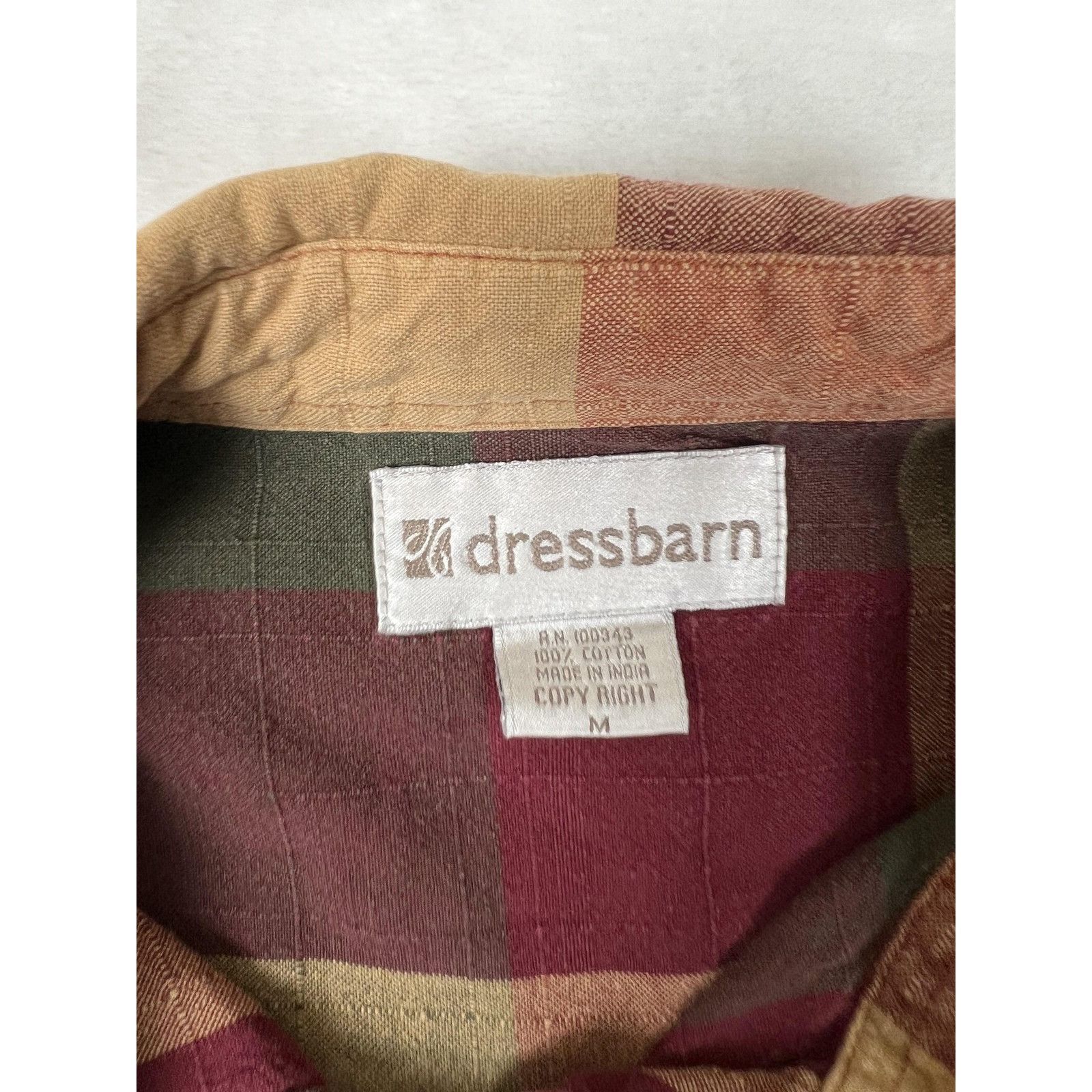 Other Dress Barn Shirt Women's Medium Multicolor Plaid Long Sleeve Size M / US 6-8 / IT 42-44 - 2 Thumbnail