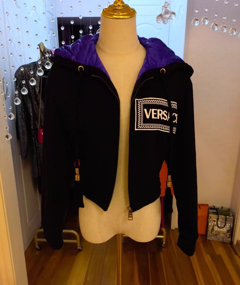Versace Versace A cropped coat embroidered with fringed hats Size M / US 6-8 / IT 42-44 - 1 Thumbnail