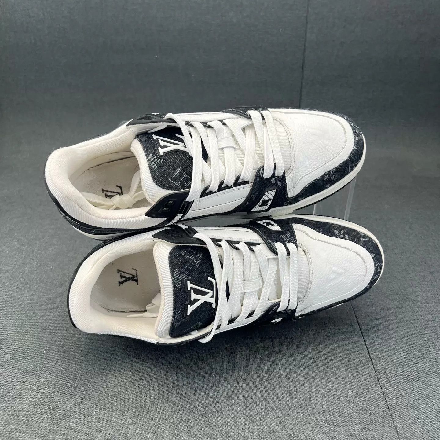 Louis Vuitton LV Trainer Black White Denim Size US 10.5 / EU 43-44 - 7 Thumbnail