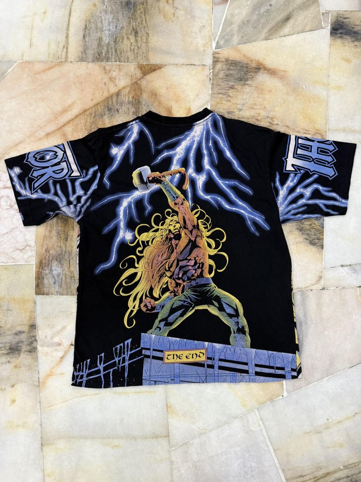 Cartoon Network × Marvel Comics × Vintage Marvell Fullprint Thor the end. FULLPRINT !! Size US XL / EU 56 / 4 - 4 Thumbnail