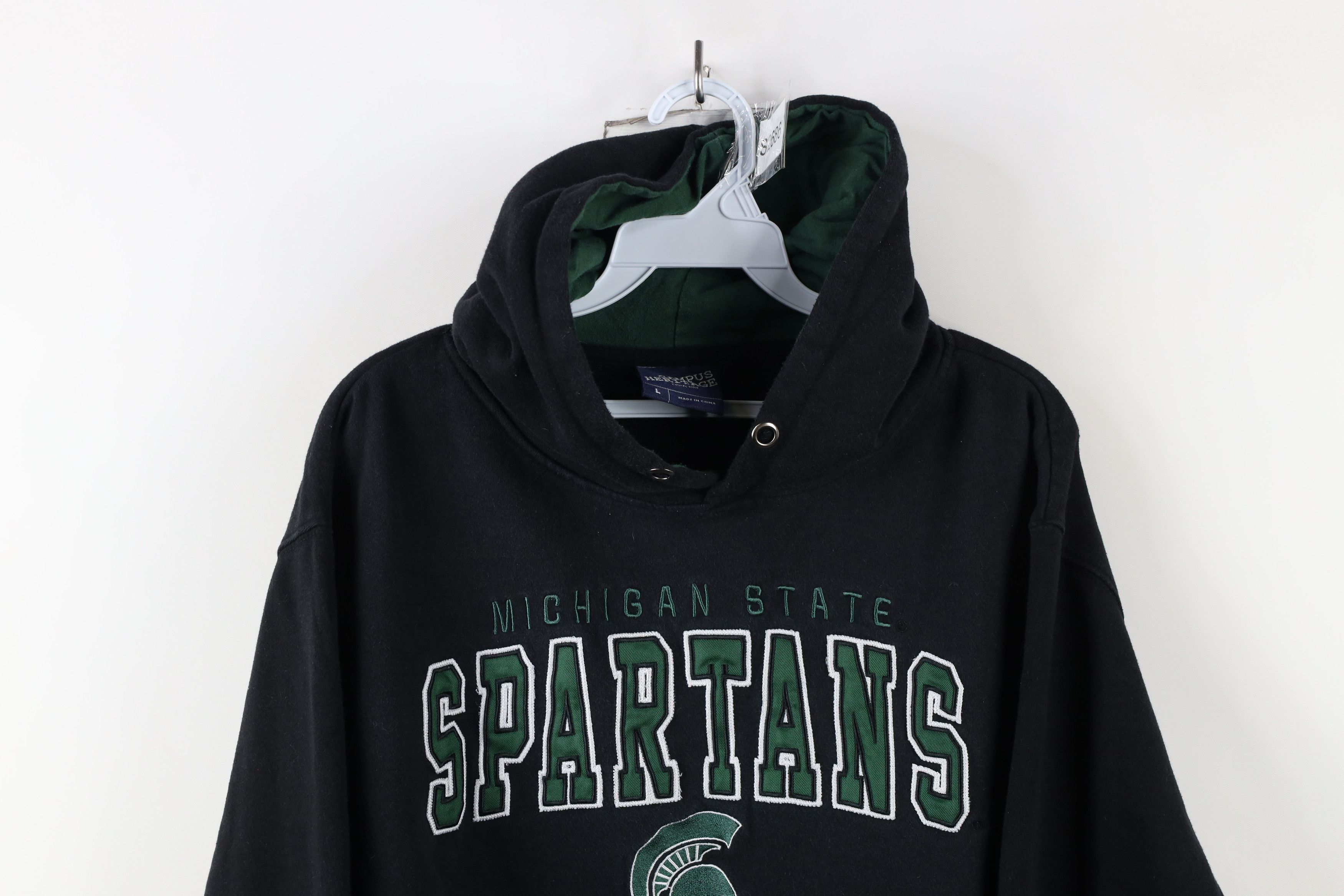 Vintage Vintage Michigan State University Hoodie Sweatshirt Black Size US L / EU 52-54 / 3 - 2 Thumbnail
