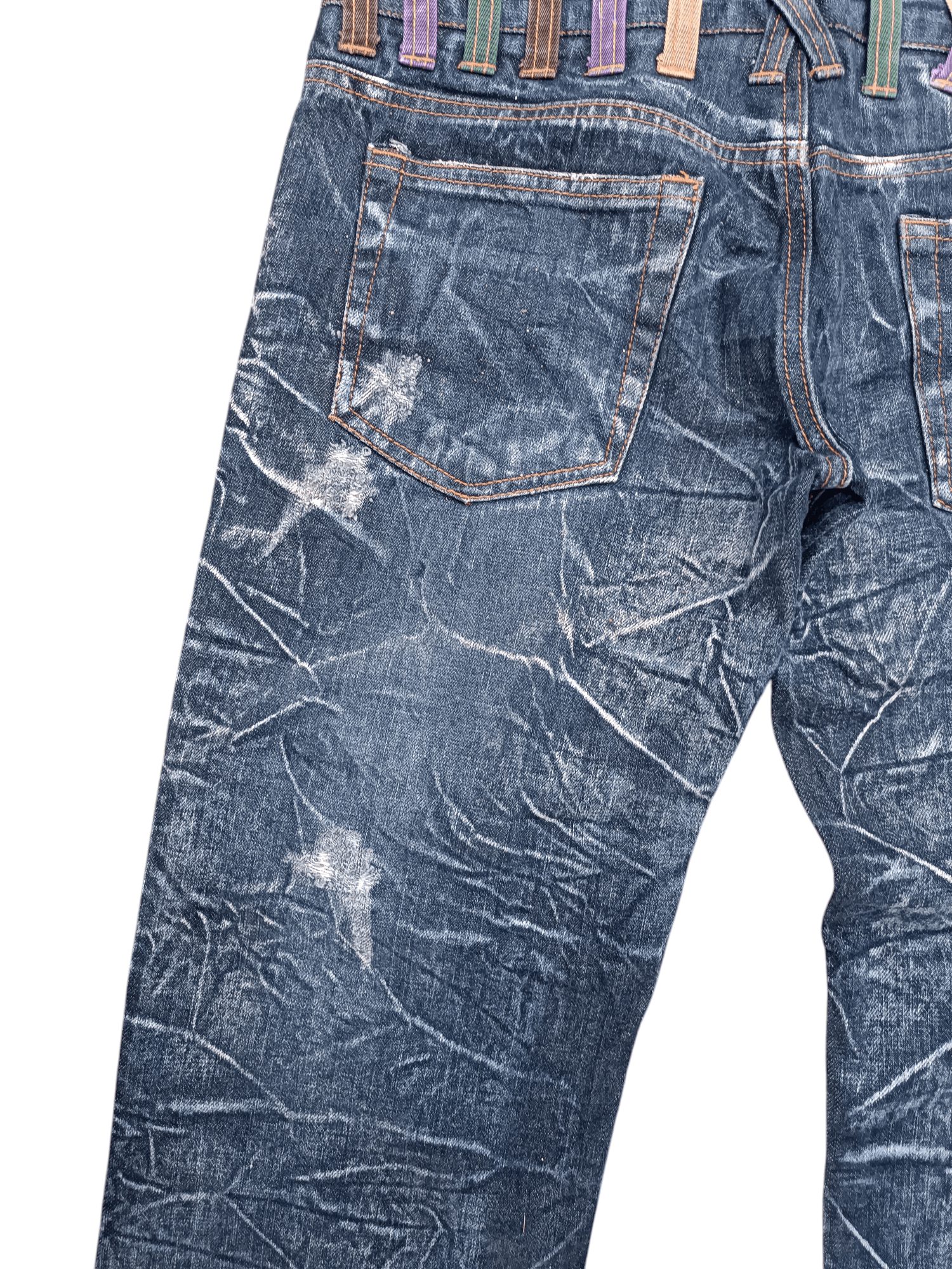Japanese Brand × Seditionaries VTG NYLAUS DOUBLE WAIST DISTRESSED JEANS VERY RARE Size US 30 / EU 46 - 4 Thumbnail
