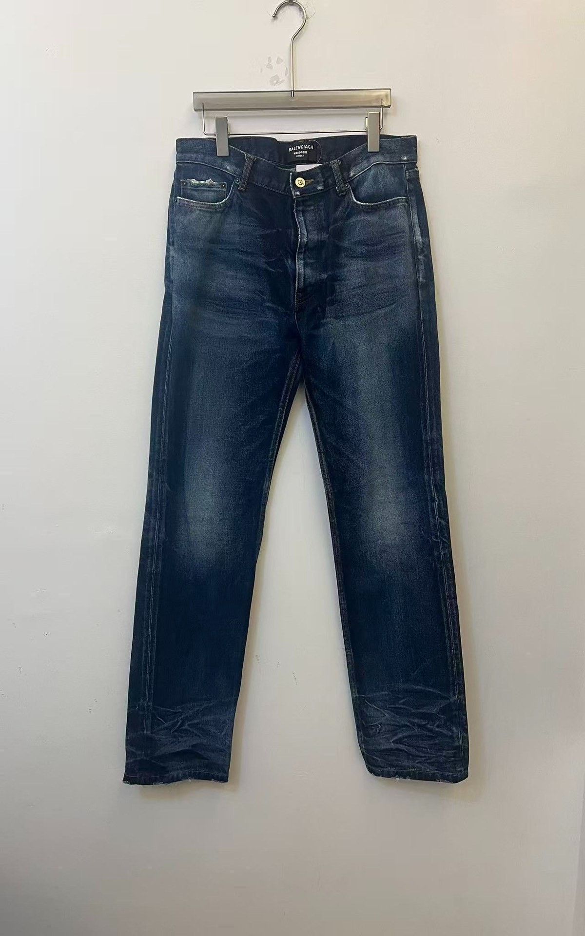 Balenciaga Balenciaga Distressed Water Ripple Denim Size 31 Size US 31 - 1 Thumbnail