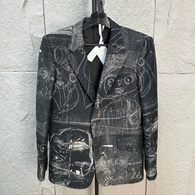 Alexander McQueen Alexander McQueen Black Graffiti Blazer - dmc Size US L / EU 52-54 / 3 - 1 Thumbnail