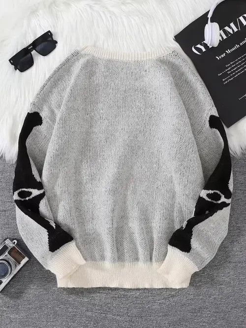 Japanese Brand Skaleton Round Neck Knitted Pullover Size US M / EU 48-50 / 2 - 8 Thumbnail