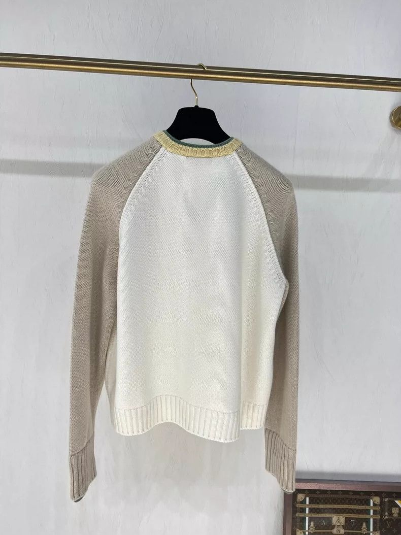 Loro Piana LORO PIANA V-neck patchwork cashmere knit sweater Size M / US 6-8 / IT 42-44 - 4 Thumbnail