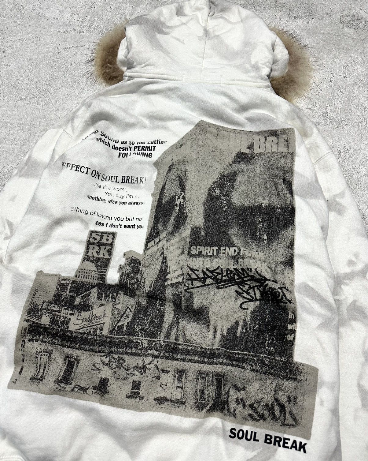 If Six Was Nine × Le Grande Bleu (L.G.B.) Y2k Soul Break Poem Dyed Fur Hoodie Lgb Ifsixwasnine Style Size US L / EU 52-54 / 3 - 9 Thumbnail