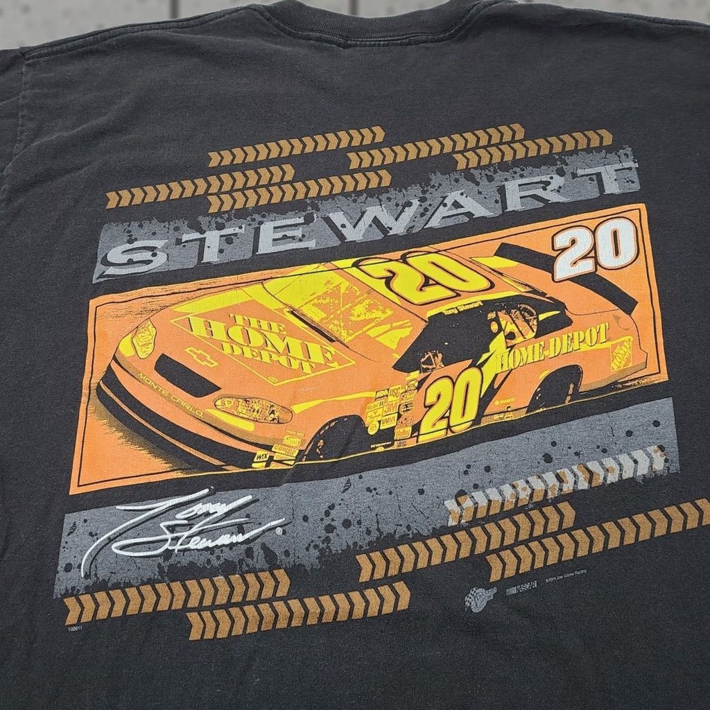 NASCAR VINTAGE NASCAR Tony Stewart The Home Depot Racing T-Shirt XL Black Mens Short Sleeve 2004 Y2K Size US XL / EU 56 / 4 - 1 Thumbnail