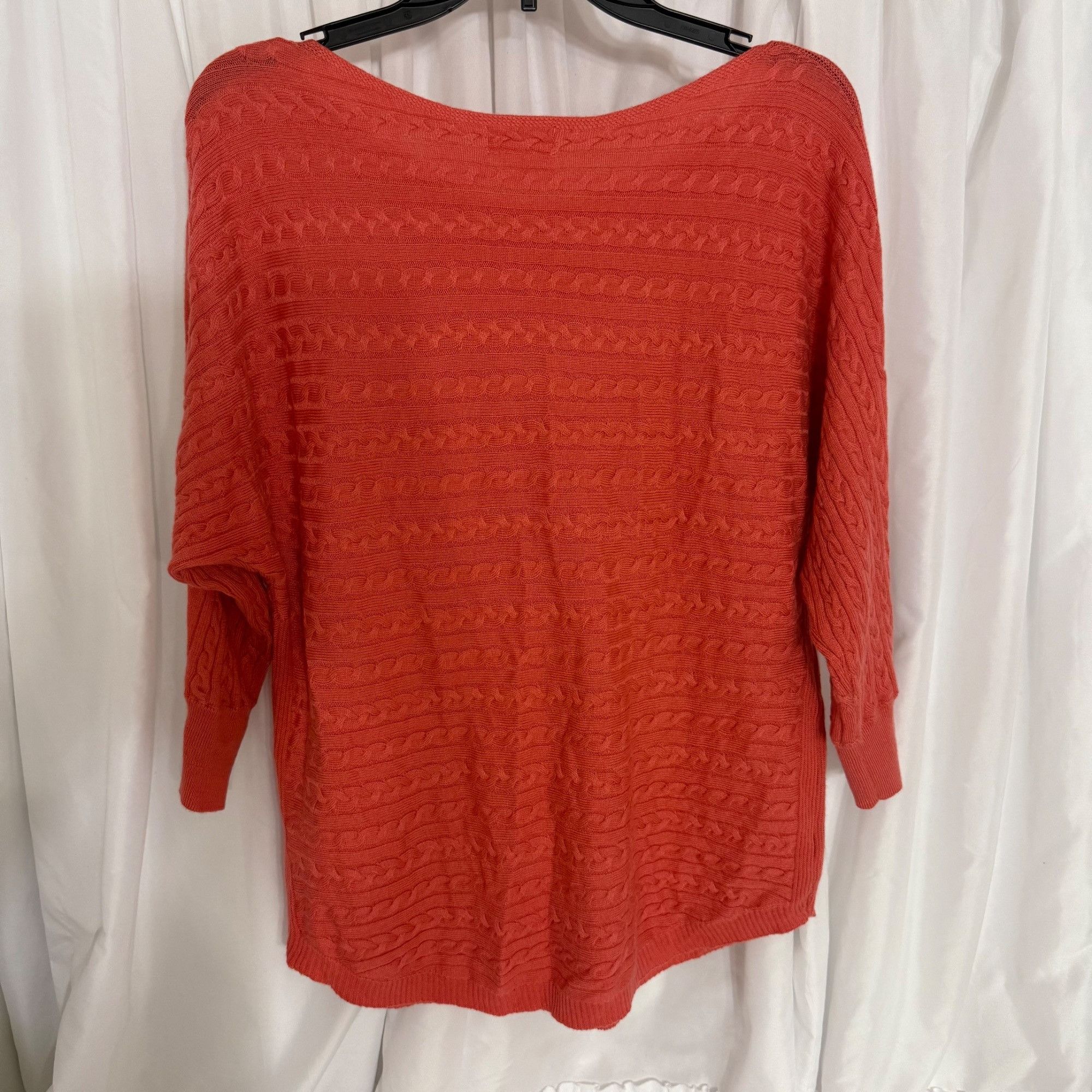 Other Market & Spruce Reviera Coral Cable Knit Dolman 3/4 Sweater Size S / US 4 / IT 40 - 8 Thumbnail