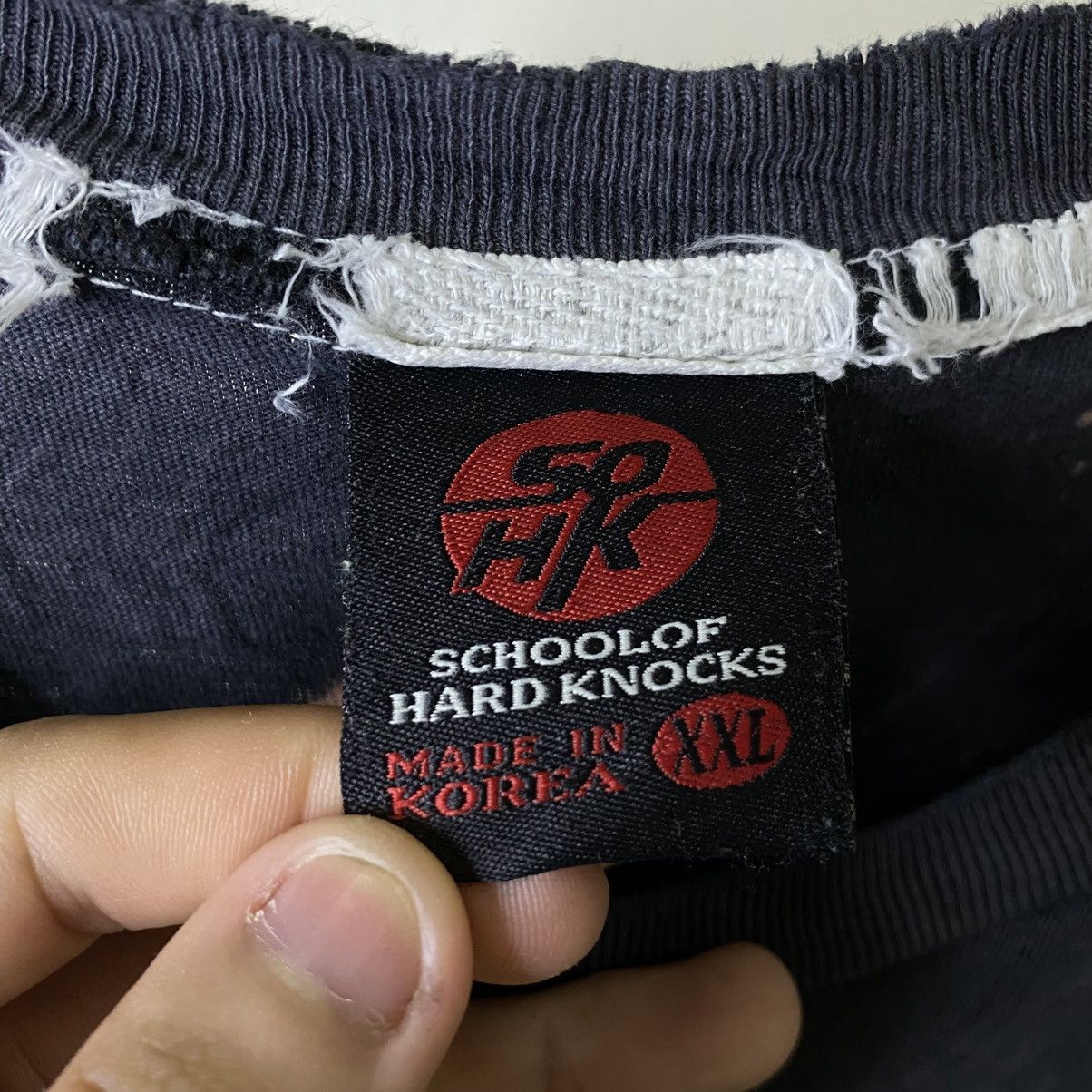 Vintage Y2K School Of Hard Knocks SOHK Hip Hop Jnco Style Faded Tee Size US XL / EU 56 / 4 - 3 Thumbnail