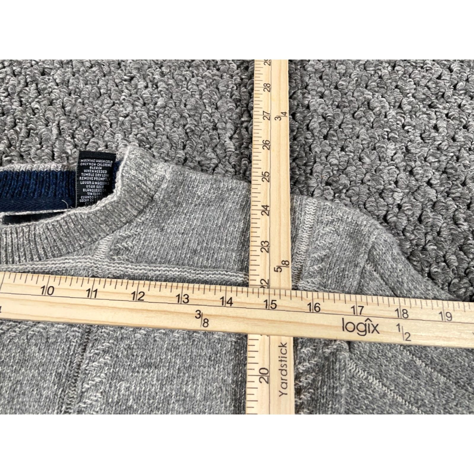 Haggar VINTAGE Haggar Sweater Crewneck Check Pattern Gray Heavyweight Cotton Knit Adult Large Regular Men Size US L / EU 52-54 / 3 - 6 Thumbnail
