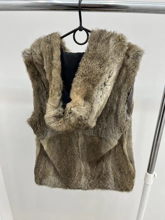 Yves Salomon Yves Salomon Rabbit Fur Hooded Vest Size S / US 4 / IT 40 - 2 Thumbnail