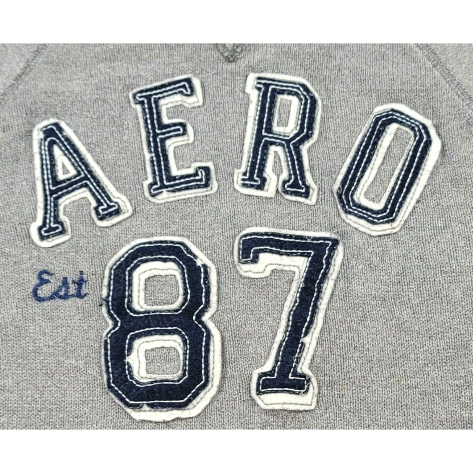 Vintage Aéropostale Gray Solid Crew Neck Long Sleeve Knit Sweater Sz S Aero Est 87 Size US S / EU 44-46 / 1 - 3 Thumbnail