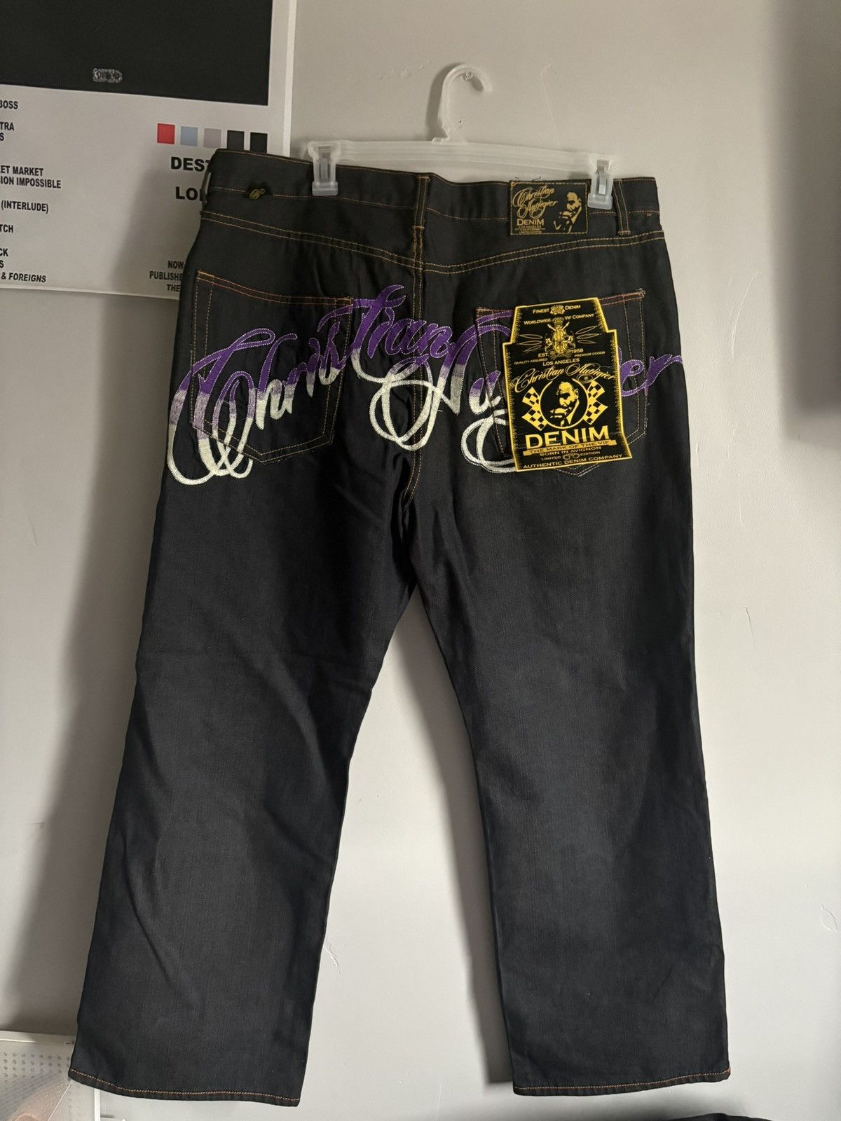 Christian Audigier MudHoney Embroidered Jeans Size US 40 / EU 56 - 7 Thumbnail